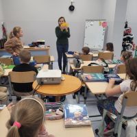 Uczniowie kl. I-III podczas warsztatów