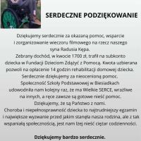 Podziękowanie od Rodziców Radka